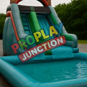 Inflatable Water Slide For Family With Big Splash Pool